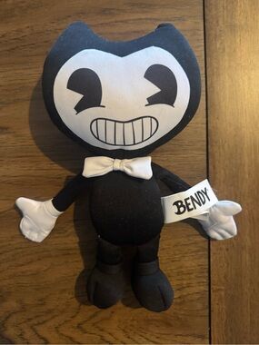 Bendy Plush Toy - Black and White Stuffed Character